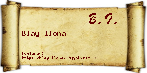 Blay Ilona névjegykártya